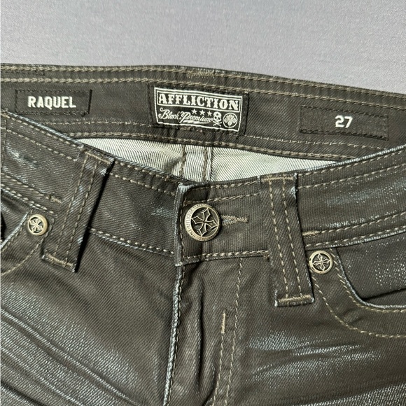 Affliction Women's Black Jeans W w 27 x l 39 x ins 31 - Picture 2 of 7